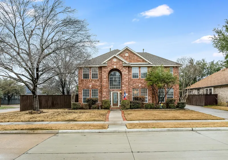 Two-story brick home in Texas